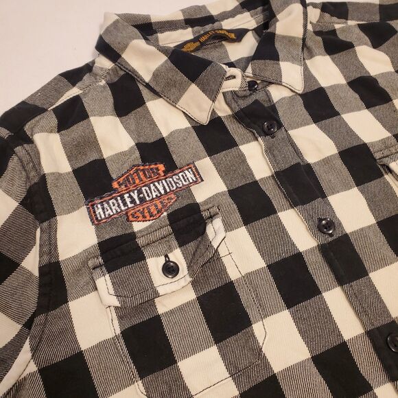 Harley Davidson Plaid Flannel Large Back Hit Biker Moto 2XL Unisex Eagle *Read - Picture 5 of 12
